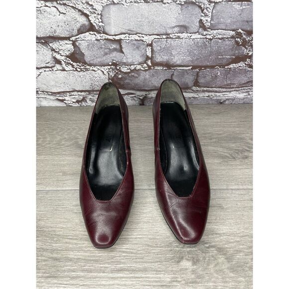 VTG Bally Maroon Leather England Pumps Dress Heels Women Sz 5M US/3UK/35EU READ - Picture 10 of 16